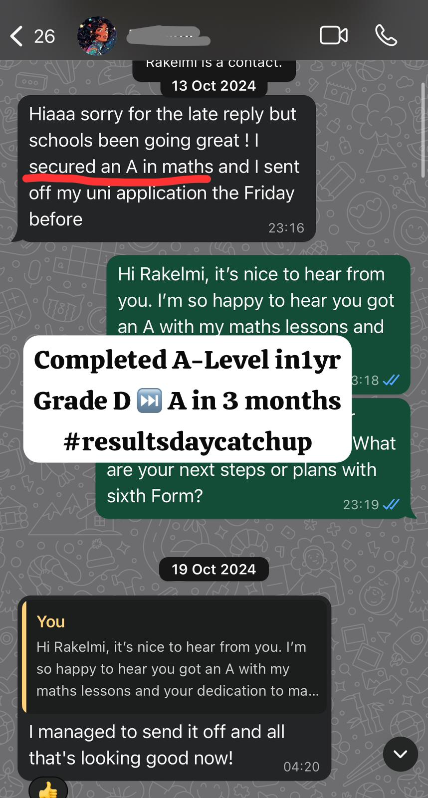 A-level maths student grade